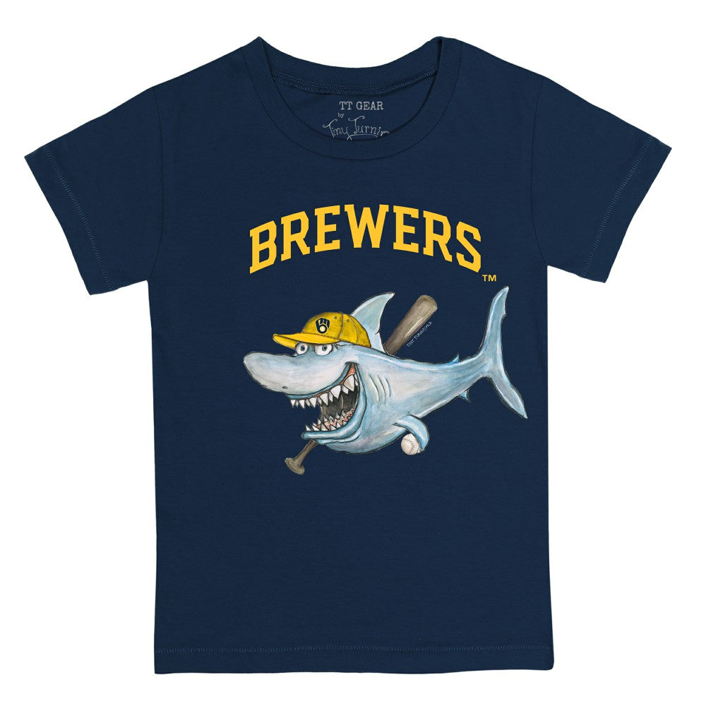 Milwaukee Brewers Tiny Turnip Youth Shark T-Shirt | MLB New