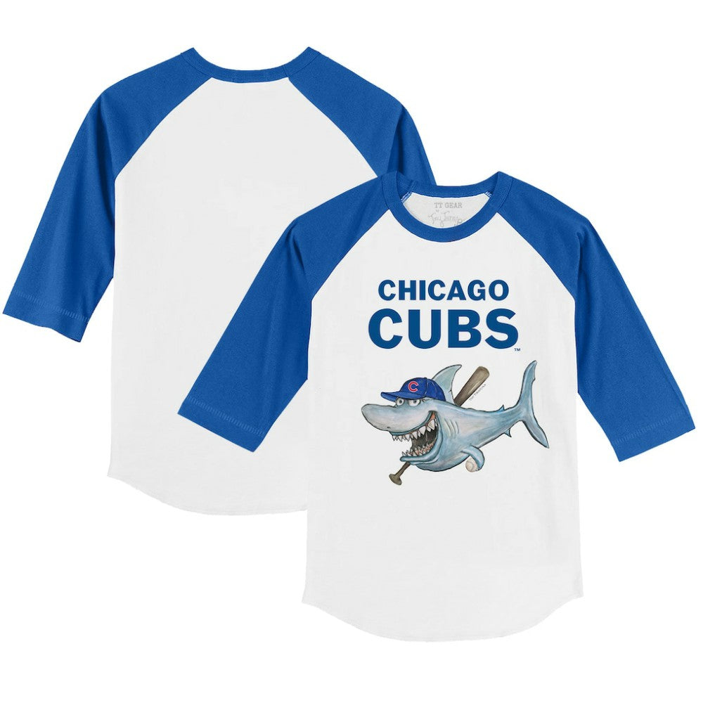 Chicago Cubs Tiny Turnip Youth Shark 3/4-Sleeve Raglan T-Shirt | MLB Outlet