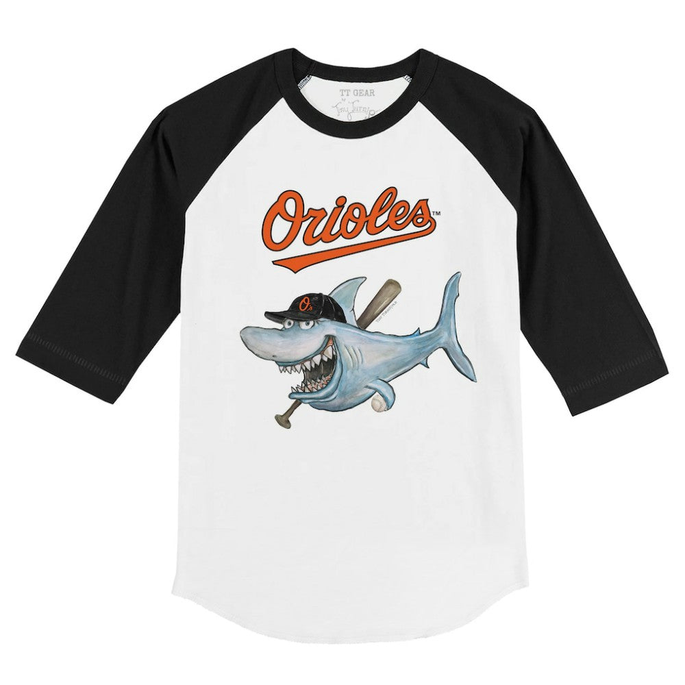 Baltimore Orioles Tiny Turnip Youth Shark 3/4-Sleeve Raglan T-Shirt | MLB Discount