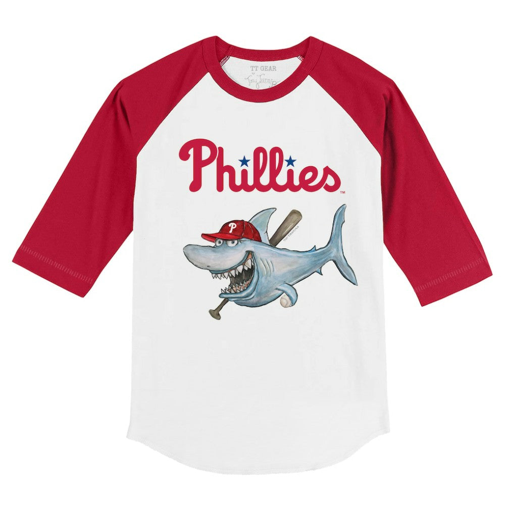 Philadelphia Phillies Tiny Turnip Youth Shark 3/4-Sleeve Raglan T-Shirt | MLB Discount