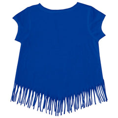 Los Angeles Dodgers Tiny Turnip Girls Youth Stacked Fringe T-Shirt | MLB New
