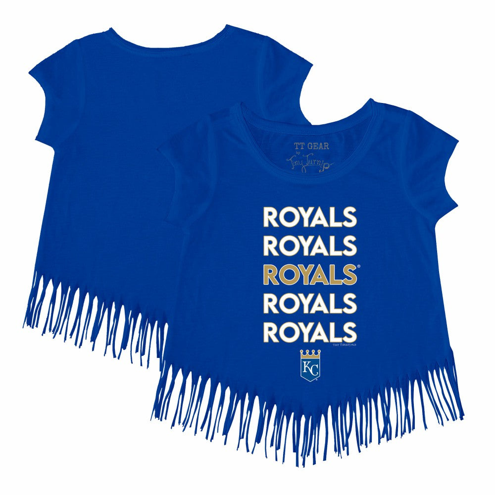 Kansas City Royals Tiny Turnip Girls Youth Stacked Fringe T-Shirt | MLB Online