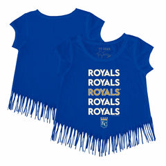 Kansas City Royals Tiny Turnip Girls Youth Stacked Fringe T-Shirt | MLB Online
