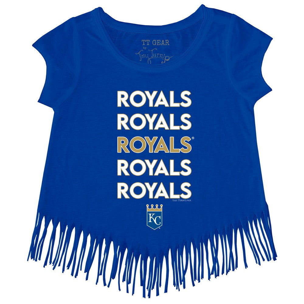 Kansas City Royals Tiny Turnip Girls Youth Stacked Fringe T-Shirt | MLB Online