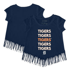 Detroit Tigers Tiny Turnip Girls Youth Stacked Fringe T-Shirt | MLB US