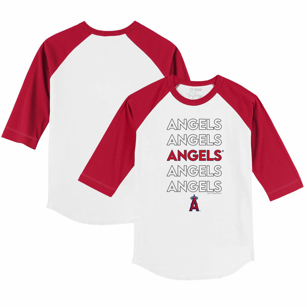 Los Angeles Angels Tiny Turnip Youth Stacked 3/4-Sleeve Raglan T-Shirt | MLB Near me