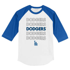 Los Angeles Dodgers Tiny Turnip Youth Stacked 3/4-Sleeve Raglan T-Shirt | MLB On Sale