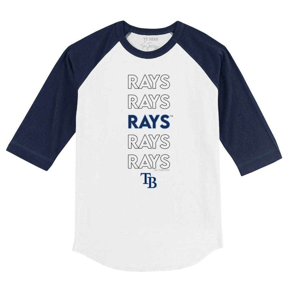 Tampa Bay Rays Tiny Turnip Youth Stacked 3/4-Sleeve Raglan T-Shirt | MLB Sale