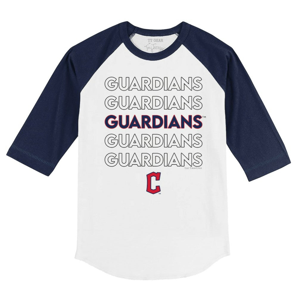 Cleveland Guardians Tiny Turnip Youth Stacked 3/4-Sleeve Raglan T-Shirt | MLB Outlet