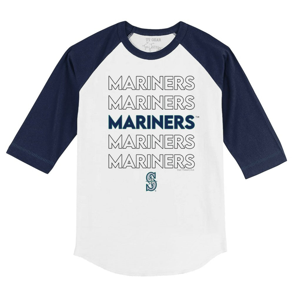 Seattle Mariners Tiny Turnip Youth Stacked 3/4-Sleeve Raglan T-Shirt | MLB For sale