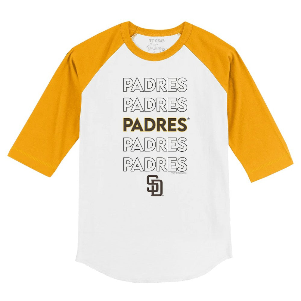 San Diego Padres Tiny Turnip Youth Stacked 3/4-Sleeve Raglan T-Shirt | MLB Sale