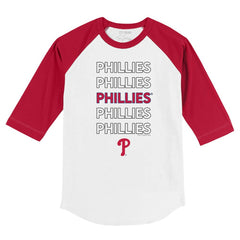 Philadelphia Phillies Tiny Turnip Youth Stacked 3/4-Sleeve Raglan T-Shirt | MLB New