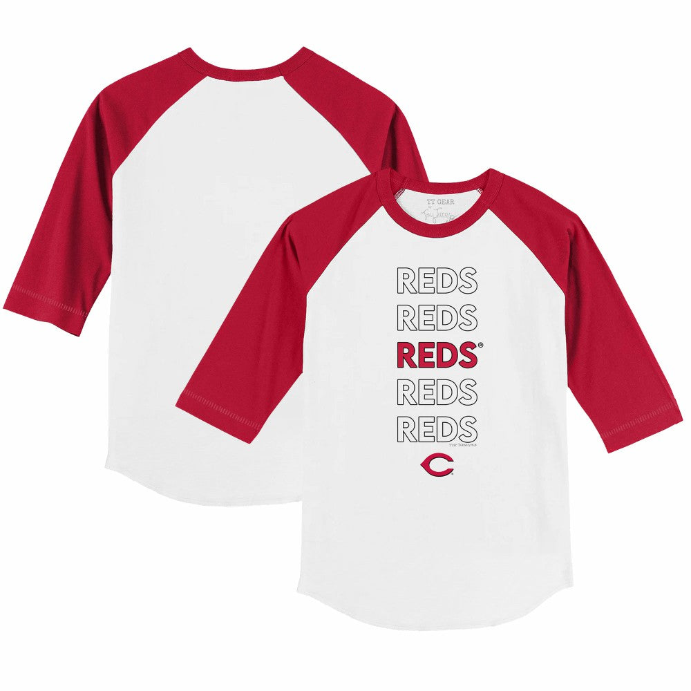 Cincinnati Reds Tiny Turnip Youth Stacked 3/4-Sleeve Raglan T-Shirt | MLB Online