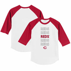 Cincinnati Reds Tiny Turnip Youth Stacked 3/4-Sleeve Raglan T-Shirt | MLB Online