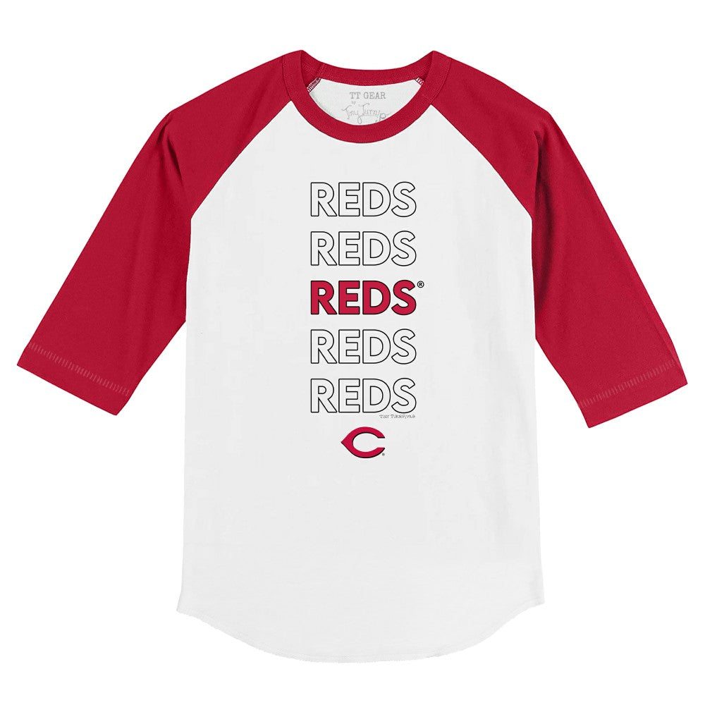 Cincinnati Reds Tiny Turnip Youth Stacked 3/4-Sleeve Raglan T-Shirt | MLB Online