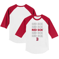 Boston Red Sox Tiny Turnip Youth Stacked 3/4-Sleeve Raglan T-Shirt | MLB For sale