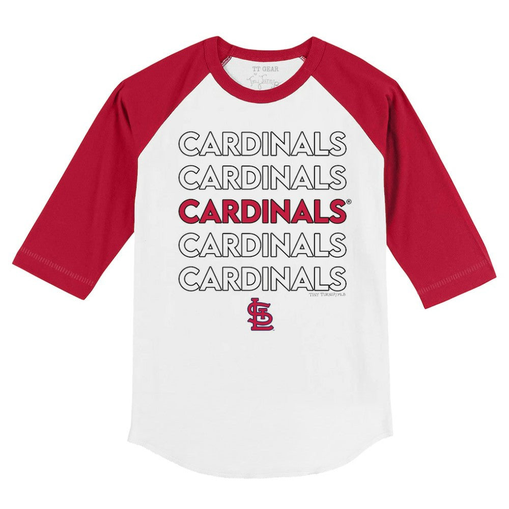 St. Louis Cardinals Tiny Turnip Youth Stacked 3/4-Sleeve Raglan T-Shirt | MLB Discount