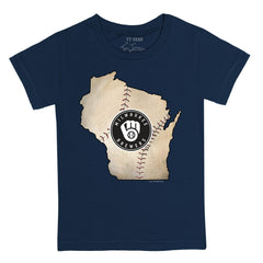Milwaukee Brewers Tiny Turnip Youth State Outline T-Shirt | MLB Sale