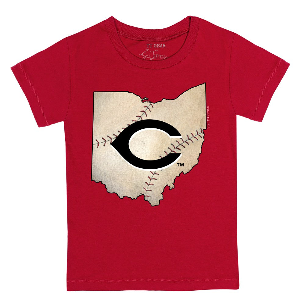 Cincinnati Reds Tiny Turnip Youth State Outline T-Shirt | MLB Sale