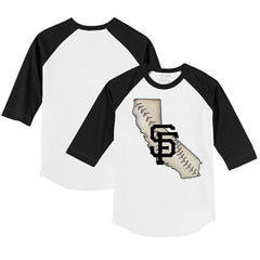 San Francisco Giants Tiny Turnip Youth State Outline 3/4-Sleeve Raglan T-Shirt | MLB Outlet