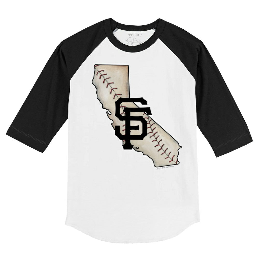 San Francisco Giants Tiny Turnip Youth State Outline 3/4-Sleeve Raglan T-Shirt | MLB Outlet