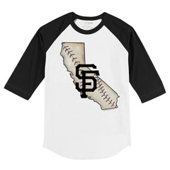San Francisco Giants Tiny Turnip Youth State Outline 3/4-Sleeve Raglan T-Shirt | MLB Outlet