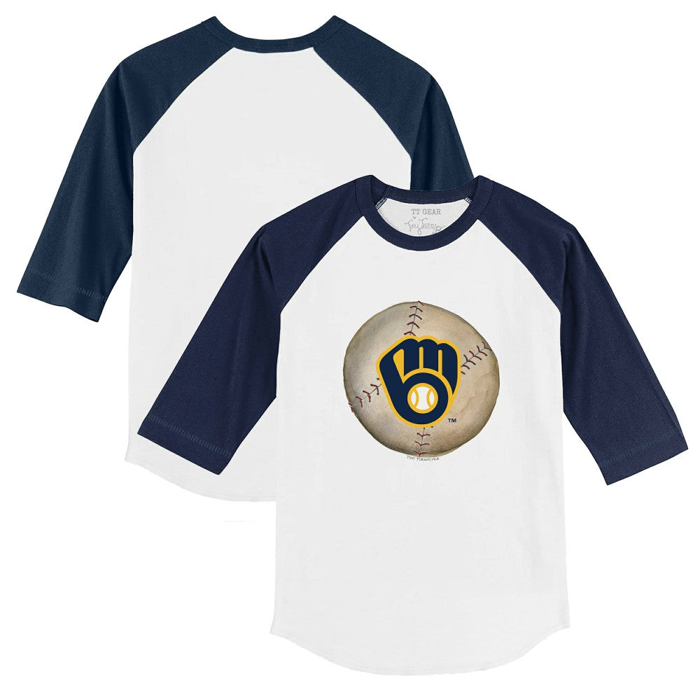 Milwaukee Brewers Tiny Turnip Youth Stitched Baseball 3/4-Sleeve Raglan T-Shirt | MLB Outlet