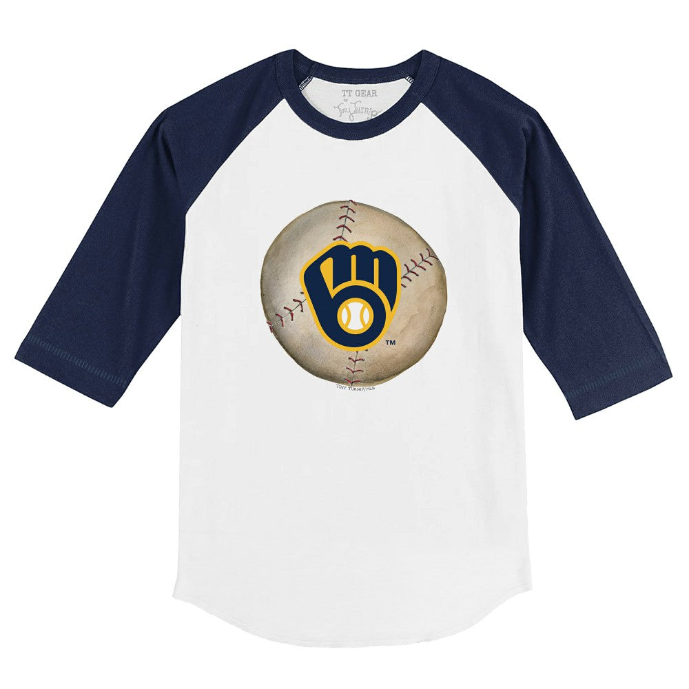 Milwaukee Brewers Tiny Turnip Youth Stitched Baseball 3/4-Sleeve Raglan T-Shirt | MLB Outlet