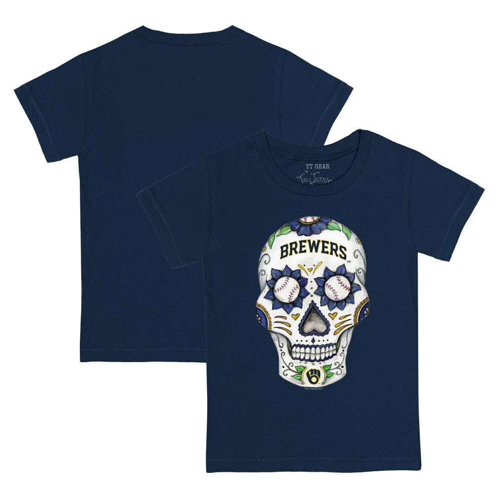 Milwaukee Brewers Tiny Turnip Youth Sugar Skull T-Shirt | MLB Discount