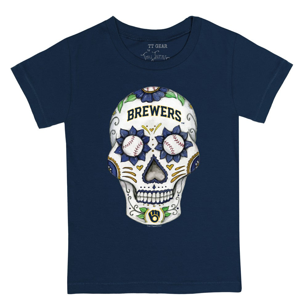 Milwaukee Brewers Tiny Turnip Youth Sugar Skull T-Shirt | MLB Discount