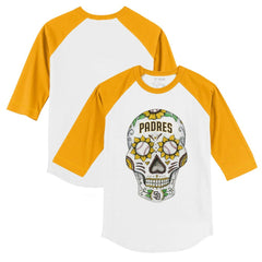 San Diego Padres Tiny Turnip Youth Sugar Skull 3/4-Sleeve Raglan T-Shirt | MLB Shop