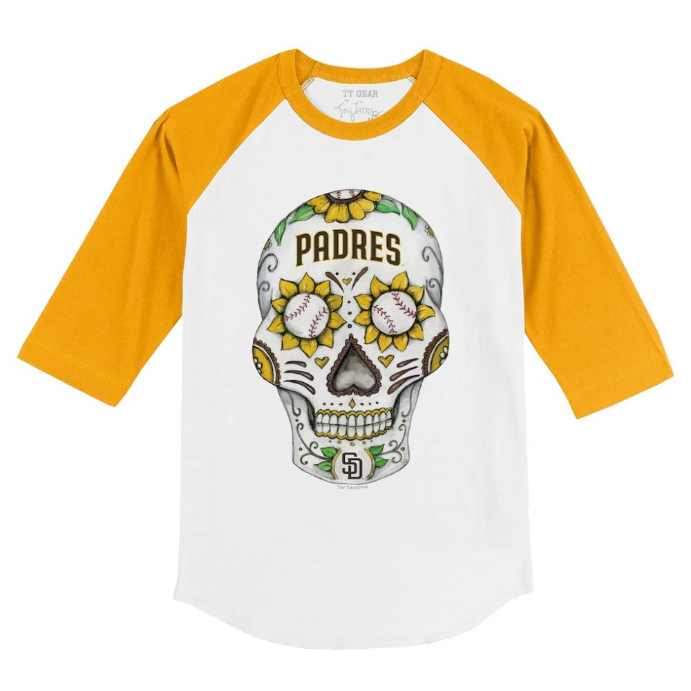 San Diego Padres Tiny Turnip Youth Sugar Skull 3/4-Sleeve Raglan T-Shirt | MLB Shop