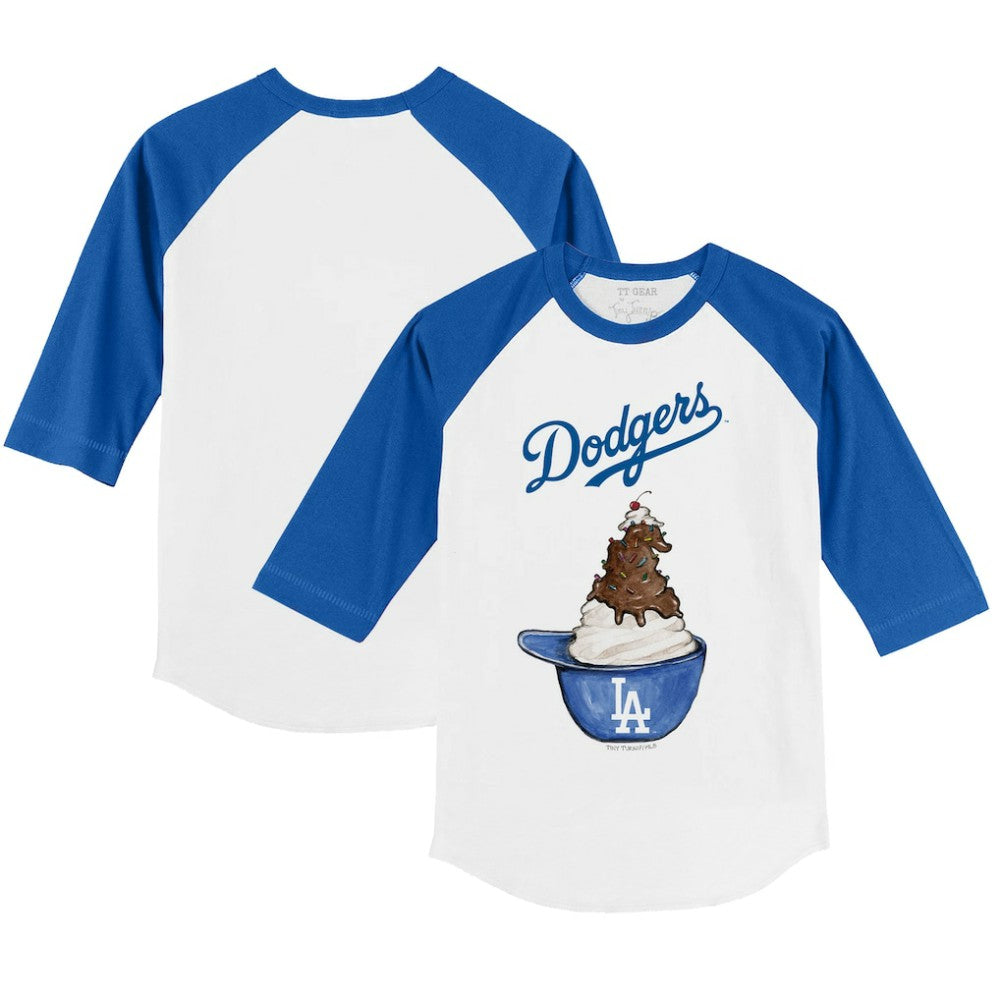 Los Angeles Dodgers Tiny Turnip Youth Sundae Helmet 3/4-Sleeve Raglan T-Shirt | MLB Outlet
