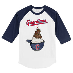 Cleveland Guardians Tiny Turnip Youth Sundae Helmet 3/4-Sleeve Raglan T-Shirt | MLB Online