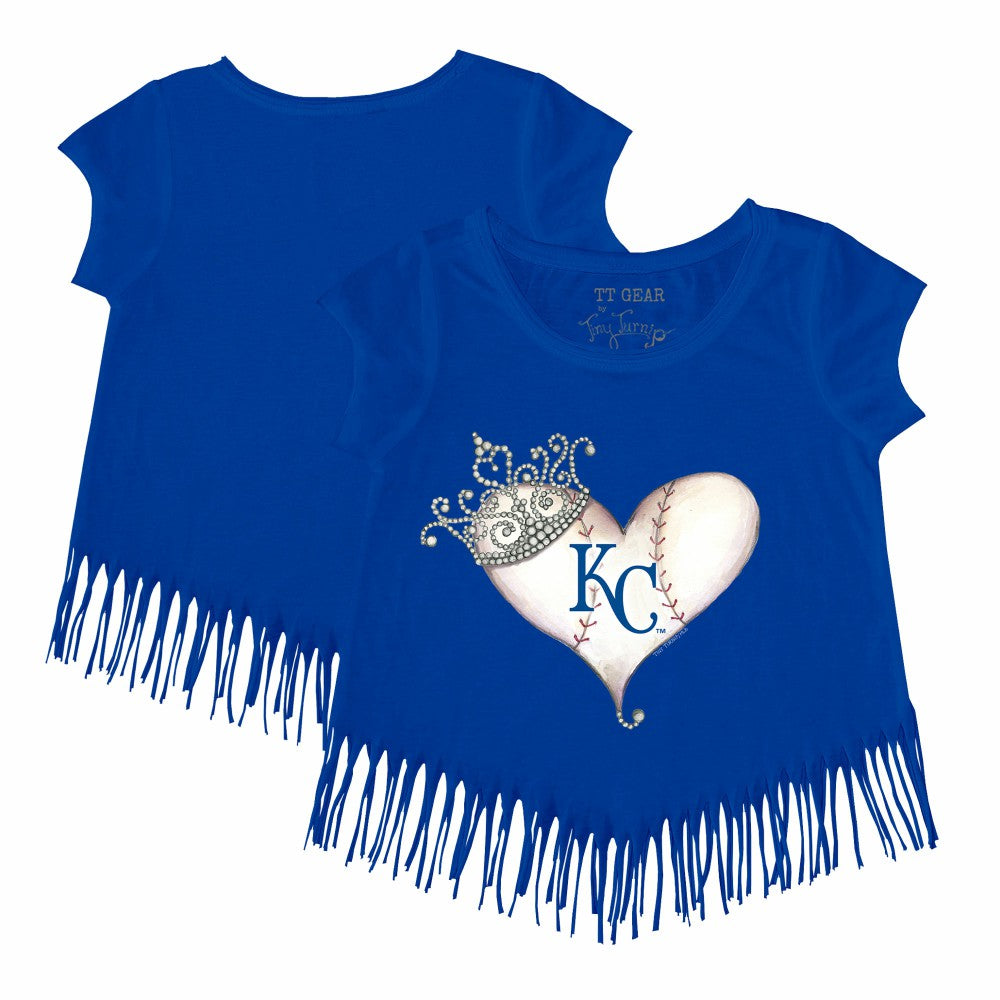 Kansas City Royals Tiny Turnip Girls Youth Tiara Heart Fringe T-Shirt | MLB Online