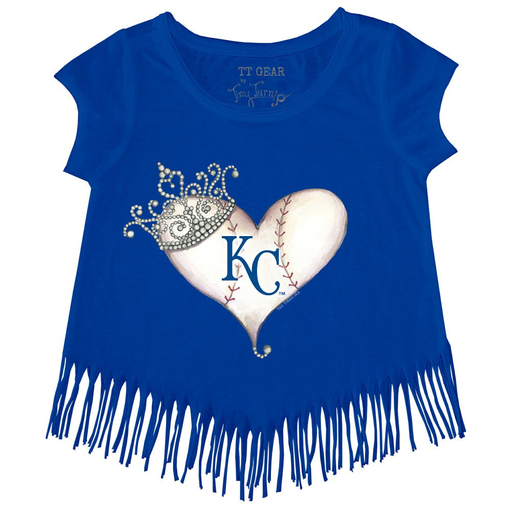 Kansas City Royals Tiny Turnip Girls Youth Tiara Heart Fringe T-Shirt | MLB Online