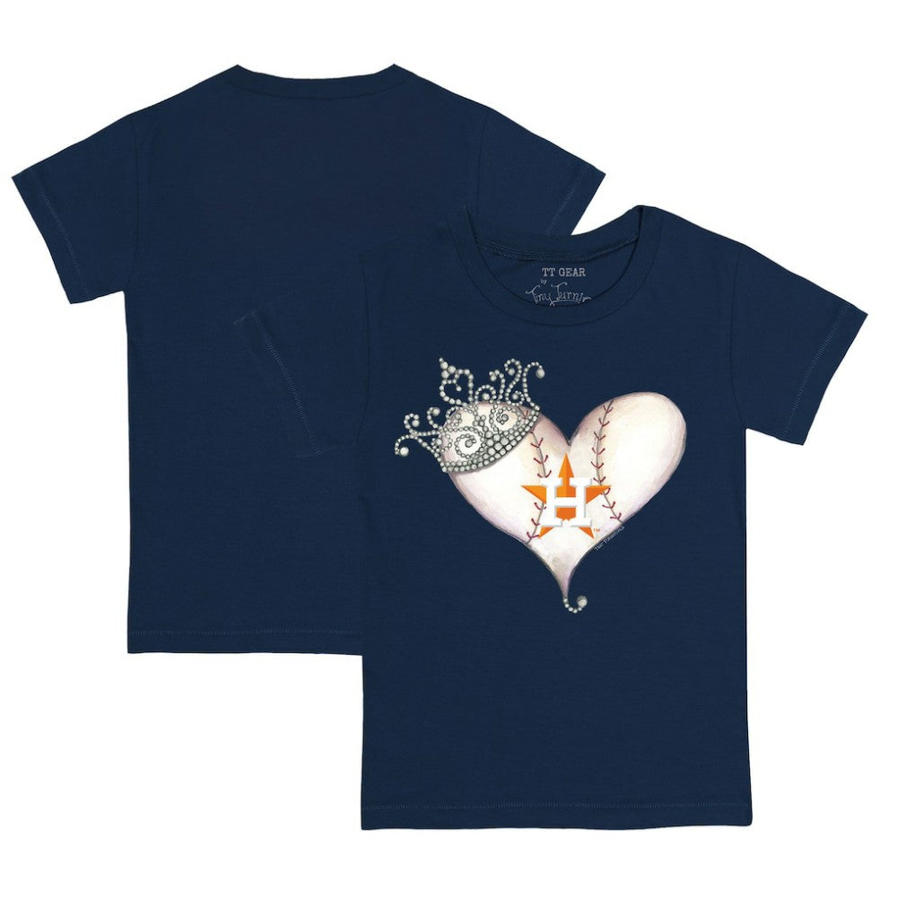 Houston Astros Tiny Turnip Youth Tiara Heart T-Shirt | MLB New