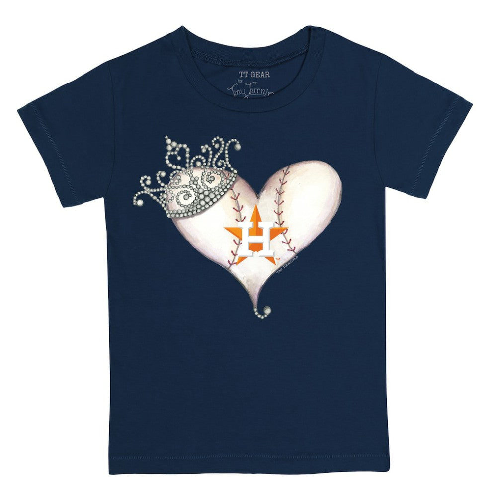 Houston Astros Tiny Turnip Youth Tiara Heart T-Shirt | MLB New