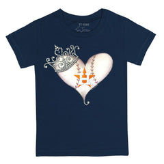 Houston Astros Tiny Turnip Youth Tiara Heart T-Shirt | MLB New
