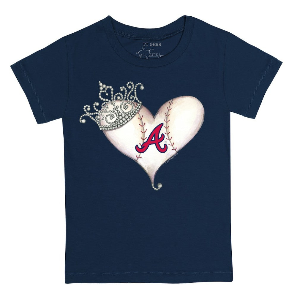 Atlanta Braves Tiny Turnip Youth Tiara Heart T-Shirt | MLB US