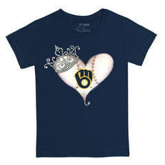 Milwaukee Brewers Tiny Turnip Youth Tiara Heart T-Shirt | MLB Sale