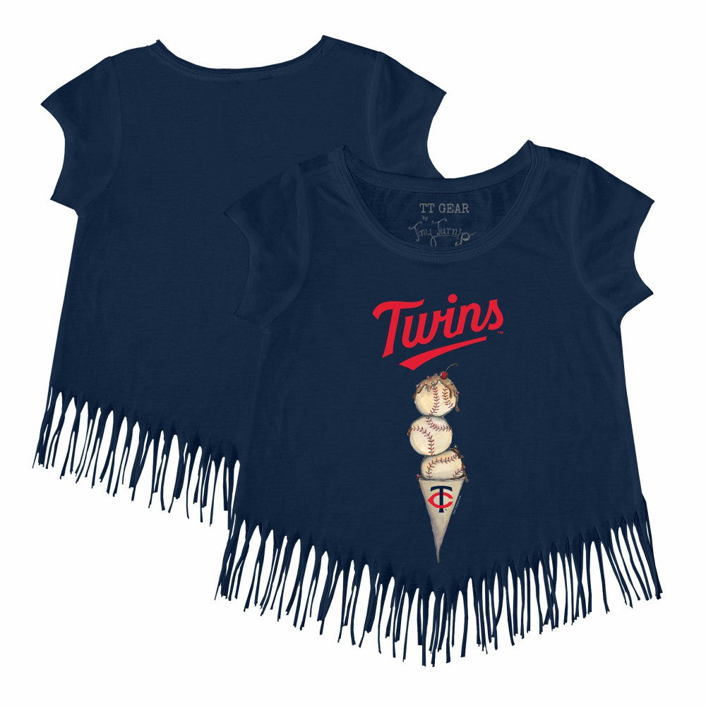 Minnesota Twins Tiny Turnip Girls Youth Triple Scoop Fringe T-Shirt | MLB Outlet