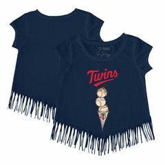 Minnesota Twins Tiny Turnip Girls Youth Triple Scoop Fringe T-Shirt | MLB Outlet