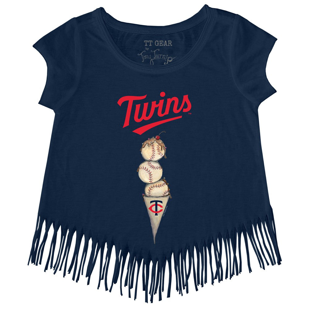 Minnesota Twins Tiny Turnip Girls Youth Triple Scoop Fringe T-Shirt | MLB Outlet