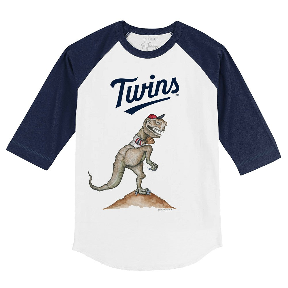 Minnesota Twins Tiny Turnip Youth TT Rex 3/4-Sleeve Raglan T-Shirt | MLB On Sale