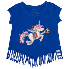 Chicago Cubs Tiny Turnip Girls Youth Unicorn Fringe T-Shirt | MLB Discount