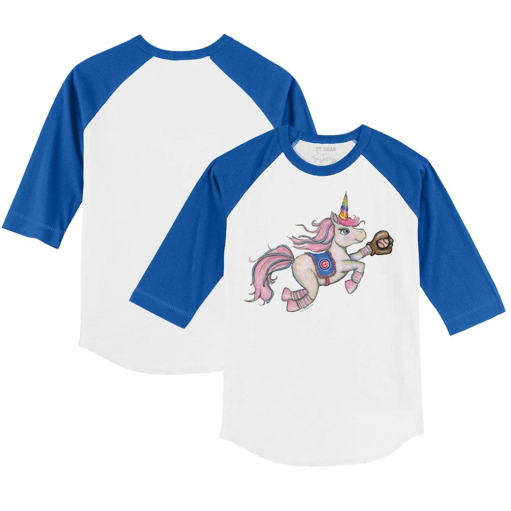 Chicago Cubs Tiny Turnip Youth Unicorn 3/4-Sleeve Raglan T-Shirt | MLB Online