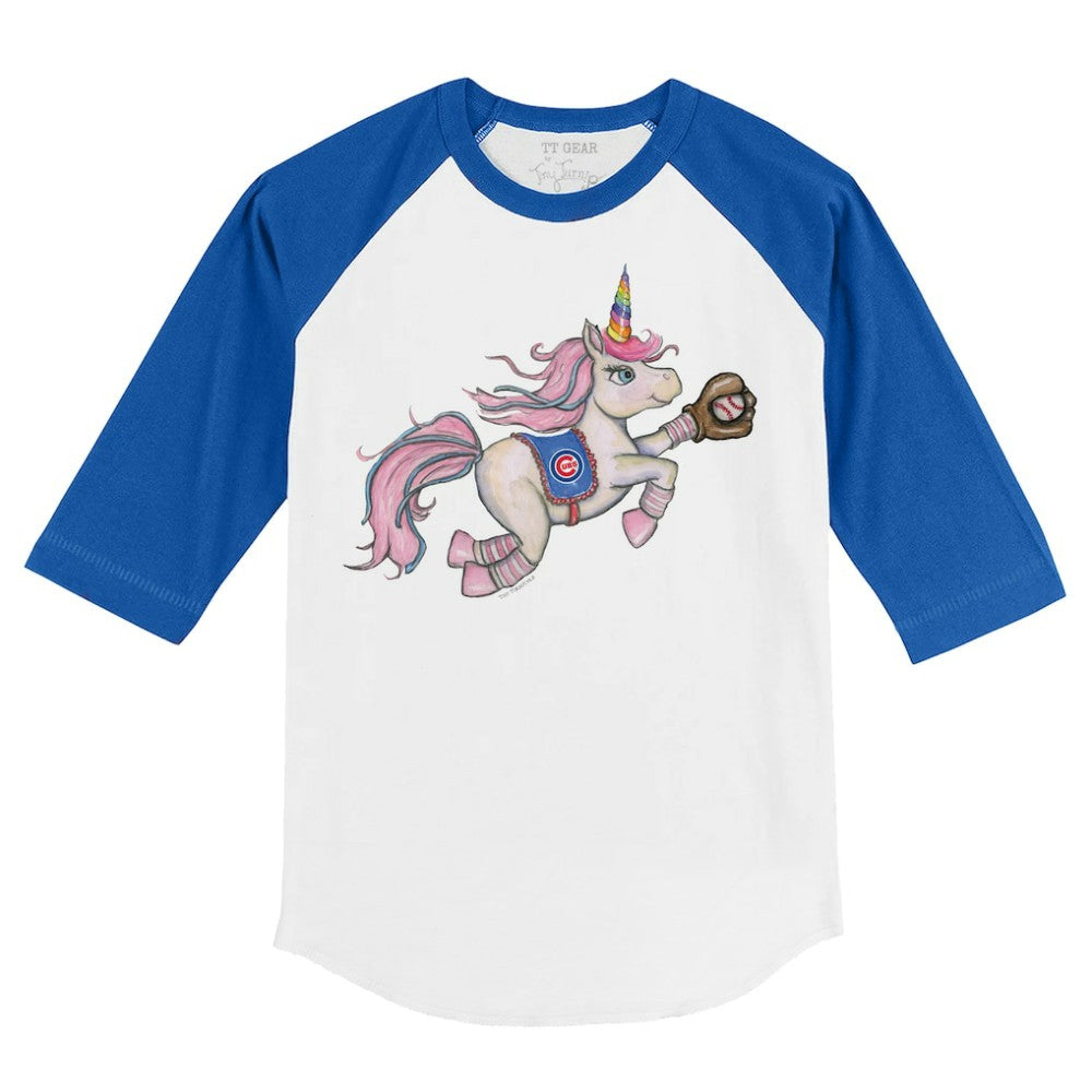 Chicago Cubs Tiny Turnip Youth Unicorn 3/4-Sleeve Raglan T-Shirt | MLB Online