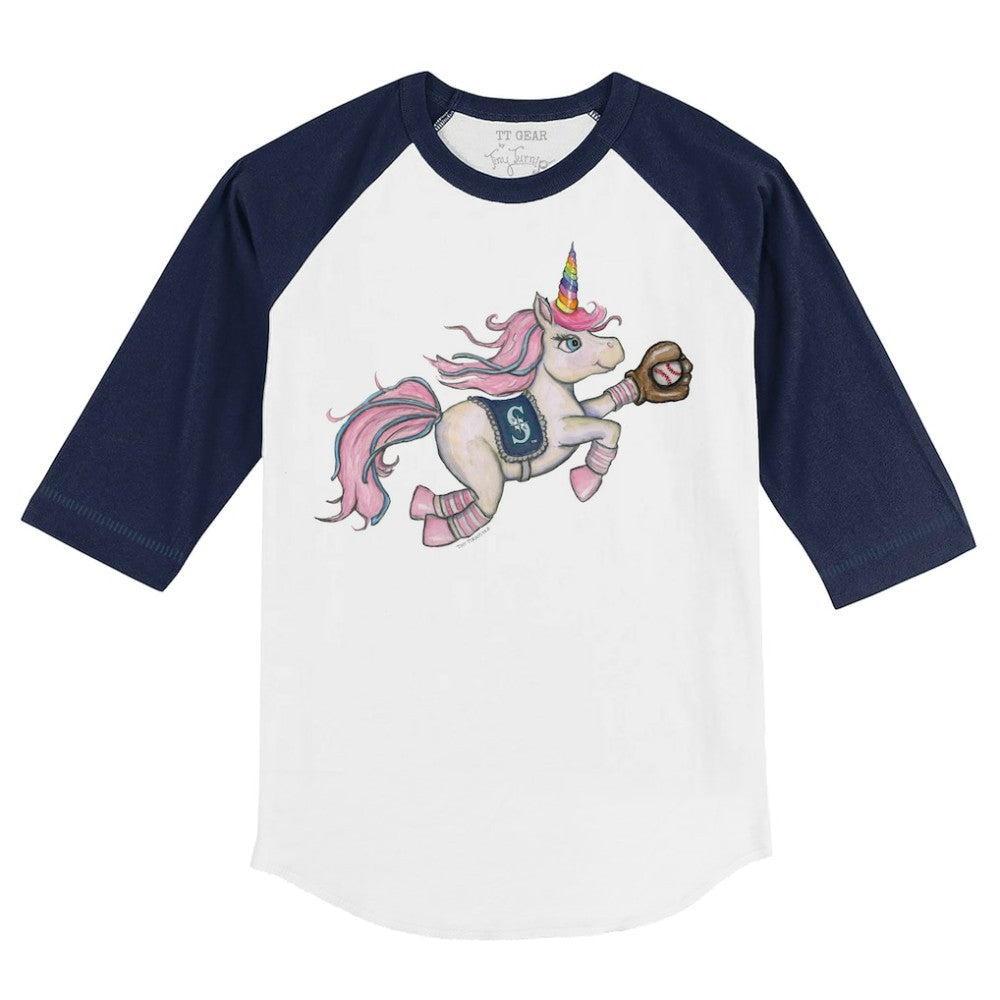 Seattle Mariners Tiny Turnip Youth Unicorn 3/4-Sleeve Raglan T-Shirt | MLB Outlet