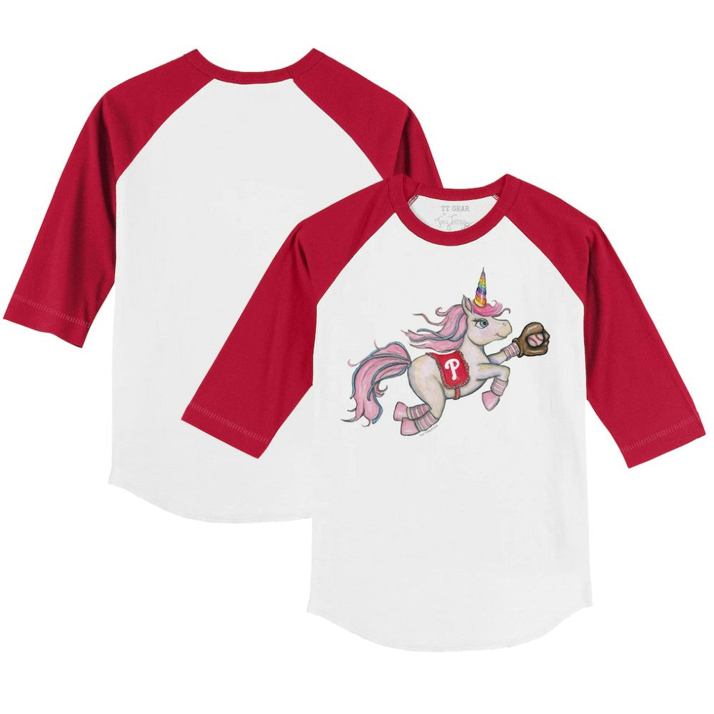 Philadelphia Phillies Tiny Turnip Youth Unicorn 3/4-Sleeve Raglan T-Shirt | MLB Online